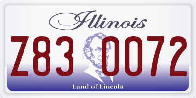 IL license plate Z830072