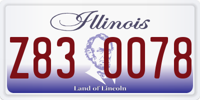 IL license plate Z830078