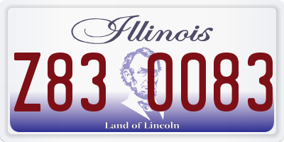 IL license plate Z830083