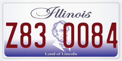 IL license plate Z830084