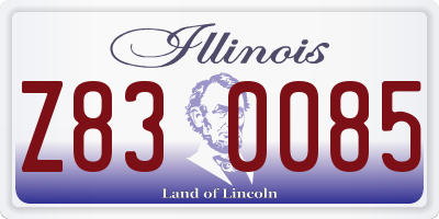 IL license plate Z830085