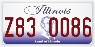 IL license plate Z830086
