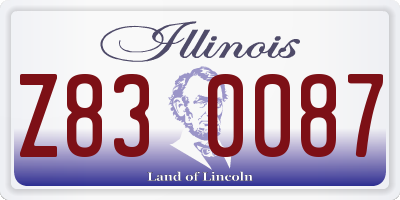 IL license plate Z830087