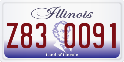 IL license plate Z830091