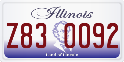 IL license plate Z830092