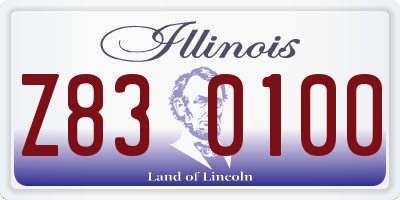 IL license plate Z830100