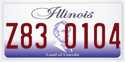 IL license plate Z830104