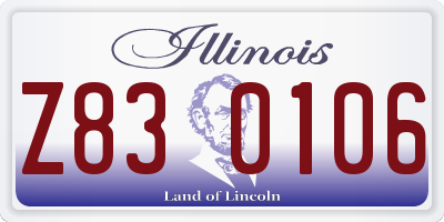 IL license plate Z830106
