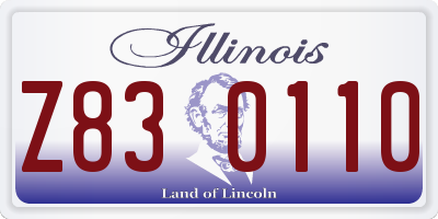 IL license plate Z830110
