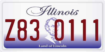IL license plate Z830111