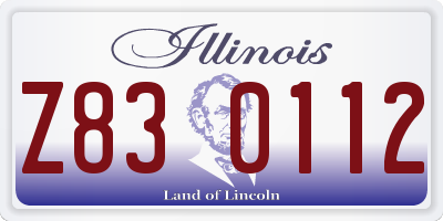 IL license plate Z830112