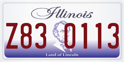 IL license plate Z830113