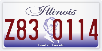 IL license plate Z830114