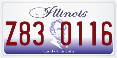 IL license plate Z830116