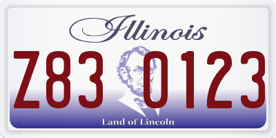 IL license plate Z830123