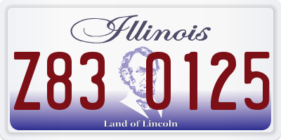 IL license plate Z830125