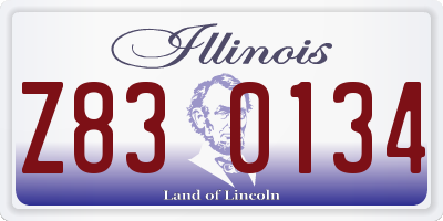 IL license plate Z830134