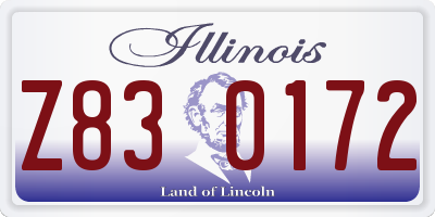 IL license plate Z830172
