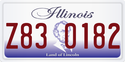 IL license plate Z830182