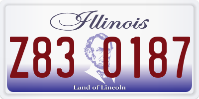 IL license plate Z830187