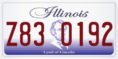 IL license plate Z830192