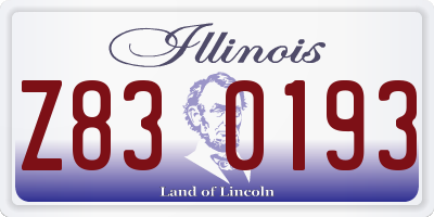 IL license plate Z830193