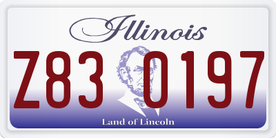 IL license plate Z830197