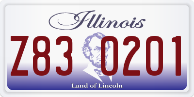 IL license plate Z830201