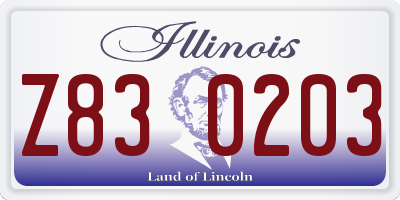 IL license plate Z830203