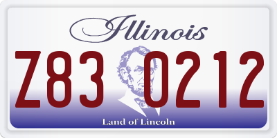 IL license plate Z830212