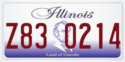 IL license plate Z830214