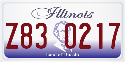 IL license plate Z830217