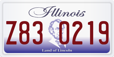 IL license plate Z830219