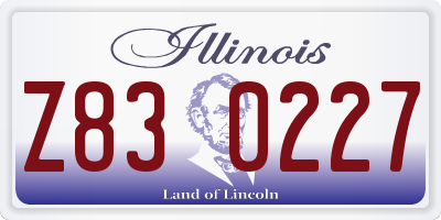 IL license plate Z830227