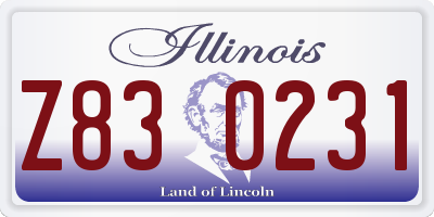 IL license plate Z830231