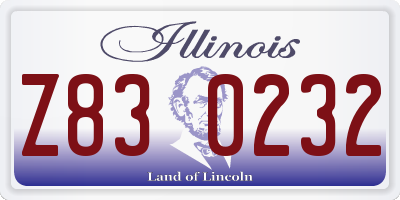 IL license plate Z830232