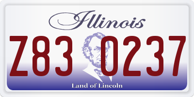 IL license plate Z830237