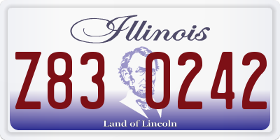 IL license plate Z830242