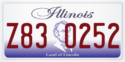 IL license plate Z830252