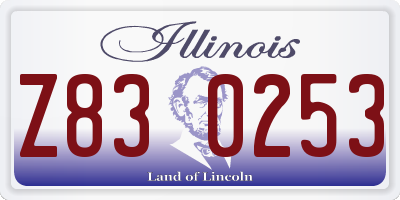 IL license plate Z830253