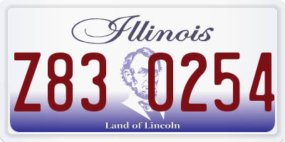 IL license plate Z830254