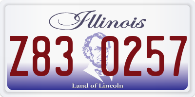 IL license plate Z830257