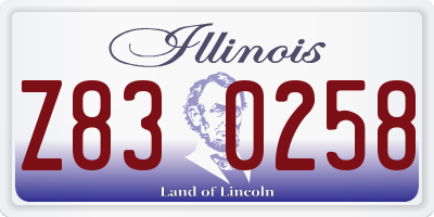 IL license plate Z830258