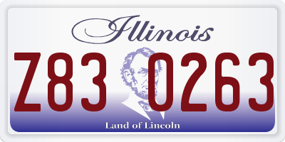 IL license plate Z830263