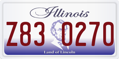 IL license plate Z830270