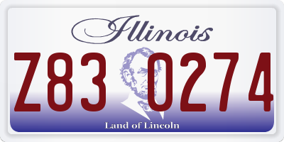 IL license plate Z830274