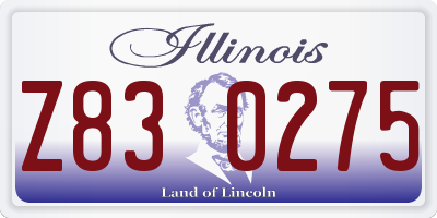 IL license plate Z830275