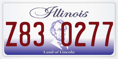 IL license plate Z830277