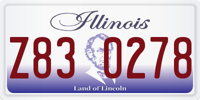 IL license plate Z830278