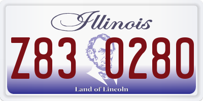 IL license plate Z830280